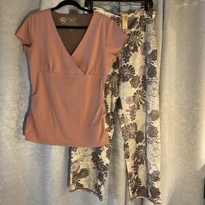 Soma Silk & Cotton Porcelain Lounge Pants with bonus Soma Tranquility Top